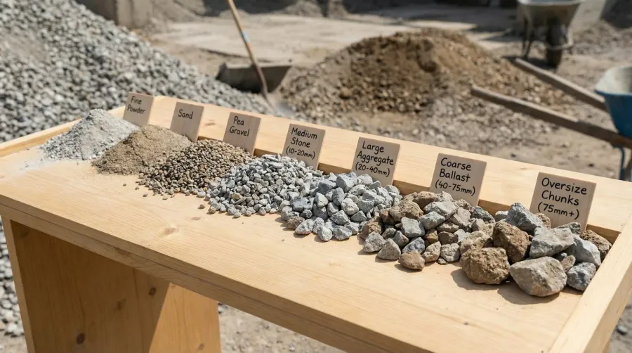 Crushed concrete different sizes comparison