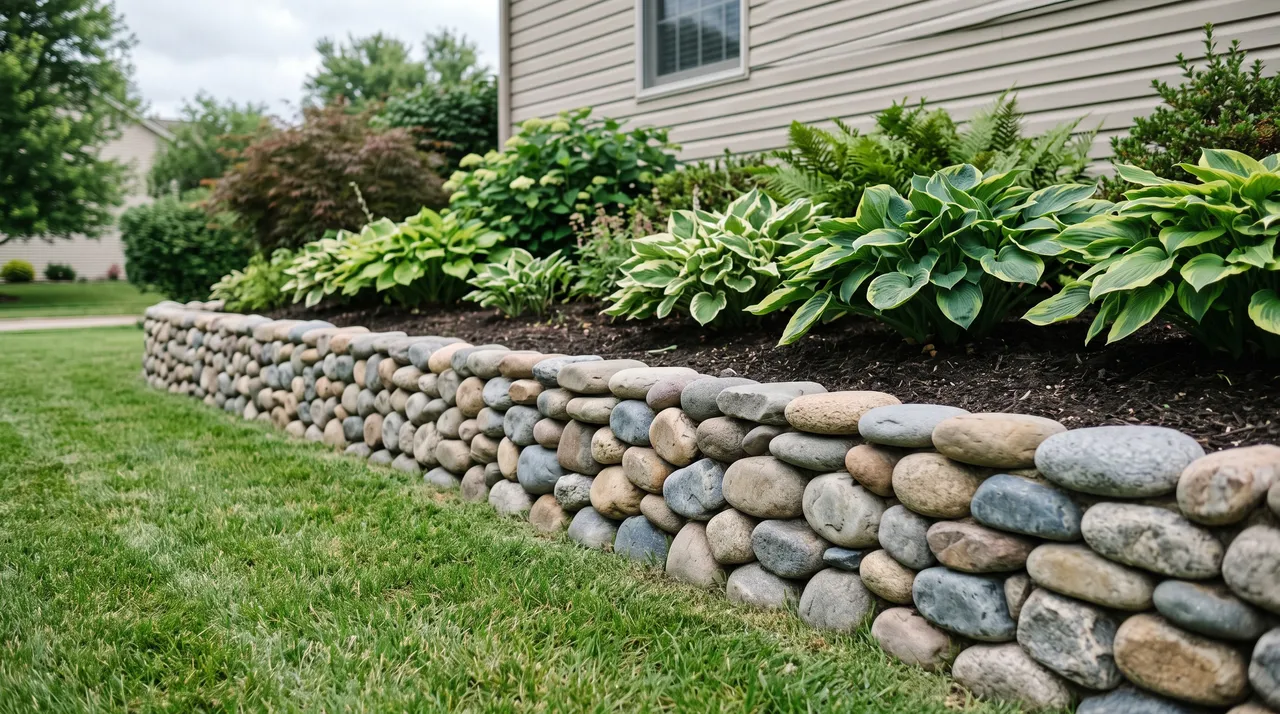 River Rock Retaining Wall Calculator (How Much You Need)
