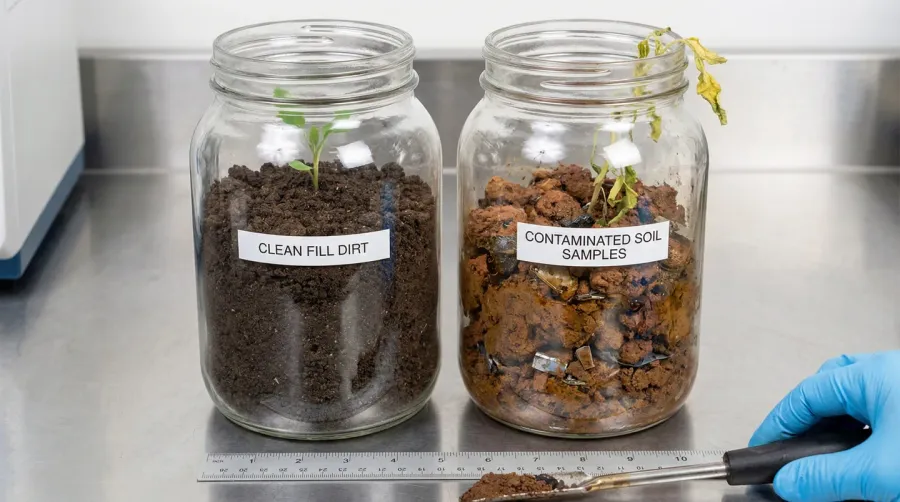 comparison of clean fill dirt versus contaminated soil samples