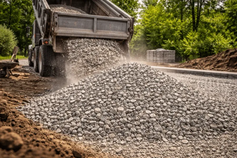 Material delivery of #57 stone