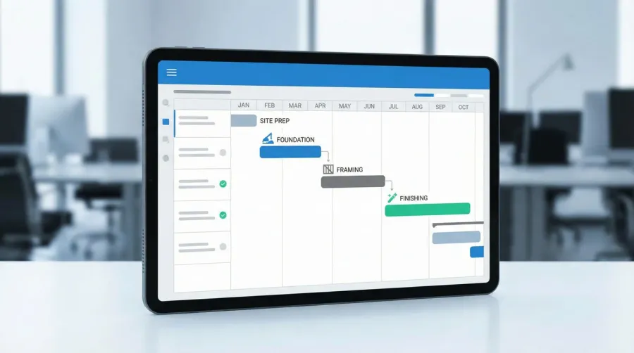 Digital project schedule gantt chart construction timeline