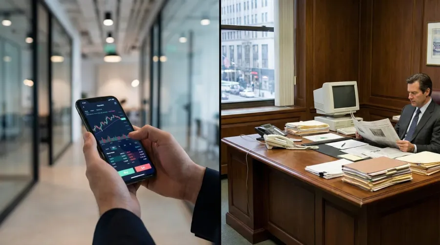 comparison_digital_traditional_brokerages_split_screen