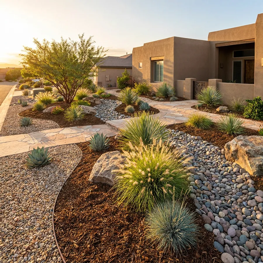 Water-Saving Landscaping Using Gravel and Mulch Combinations