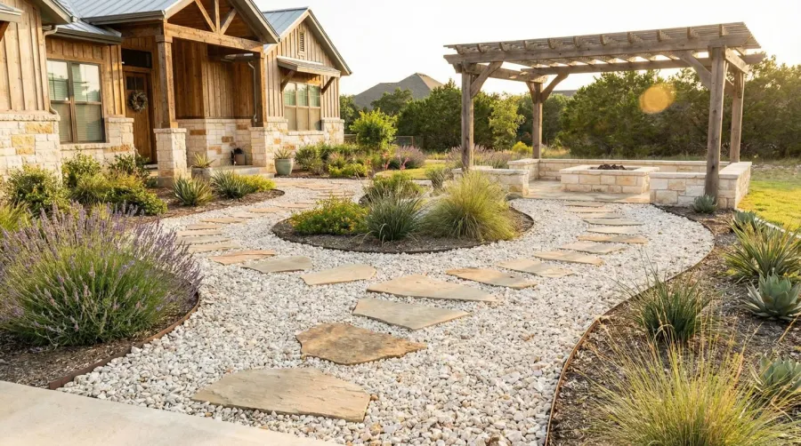 Limestone gravel landscaping project showing cost-effective applications