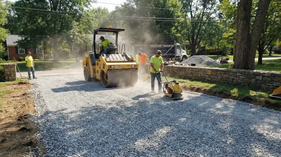 Limestone installation compacting process