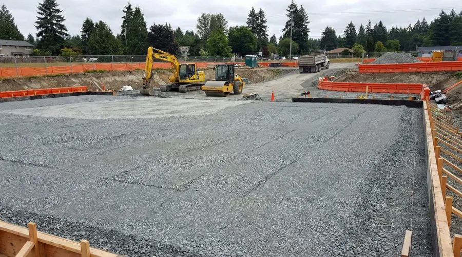 Gravel Base Construction Site Foundation