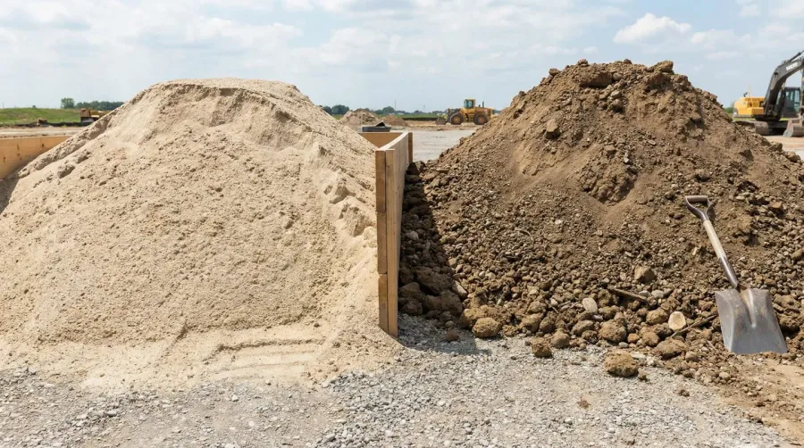 Comparison of fill sand and fill dirt materials side by side