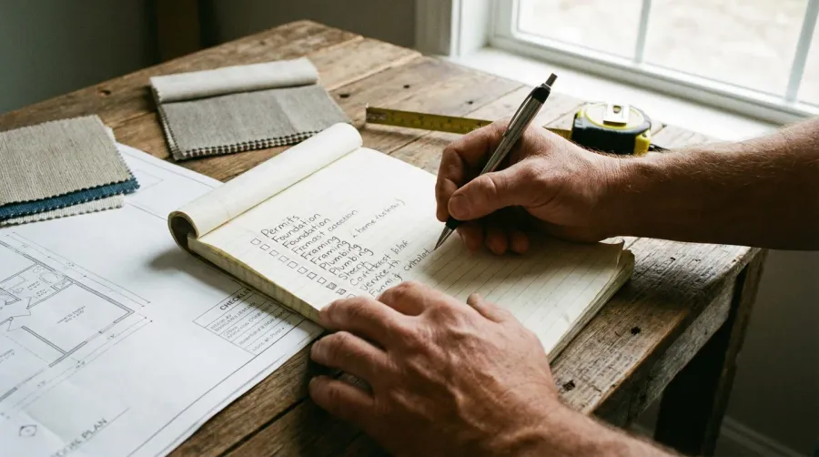 Homeowner writing project requirements checklist