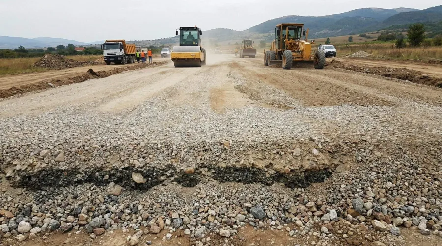 Road base gravel construction foundation