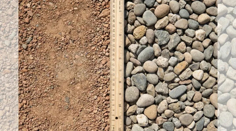 Close-up texture comparison of decomposed granite vs regular gravel