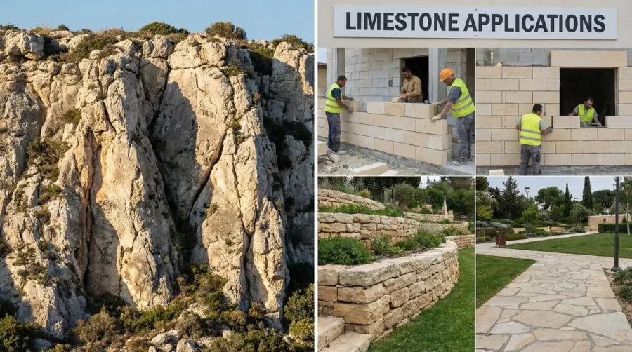Natural limestone formation and construction applications