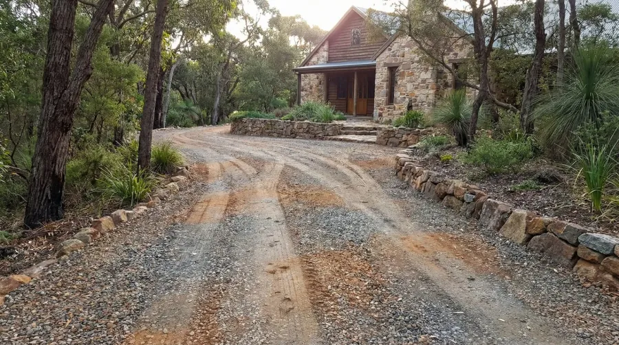 Quarry process driveway installed at residential home