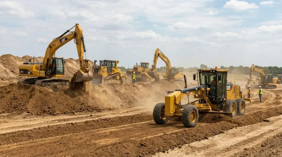 Fill dirt being used for leveling at a construction site