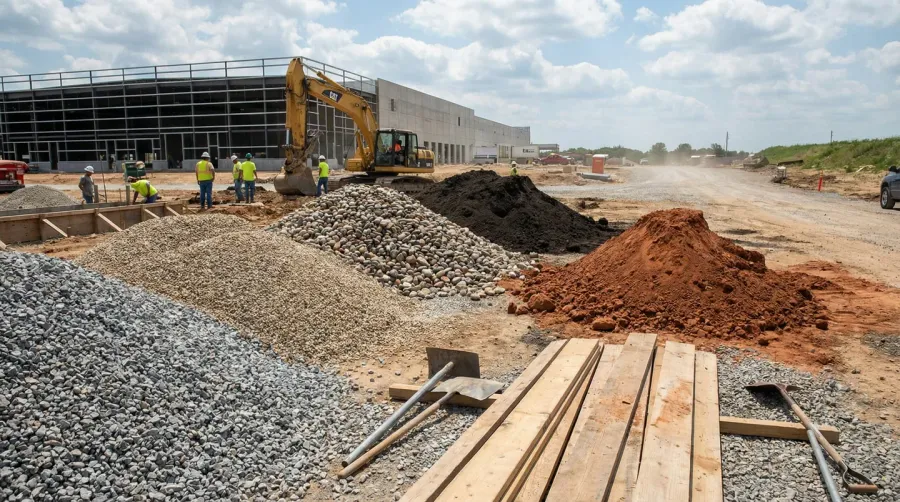 different types gravel dirt materials construction site