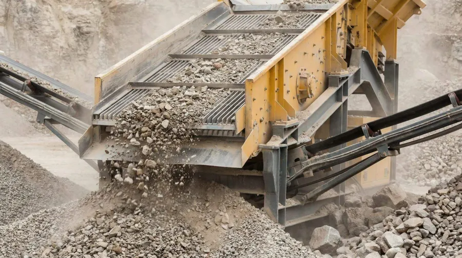 Vibrating screen equipment for stone separation