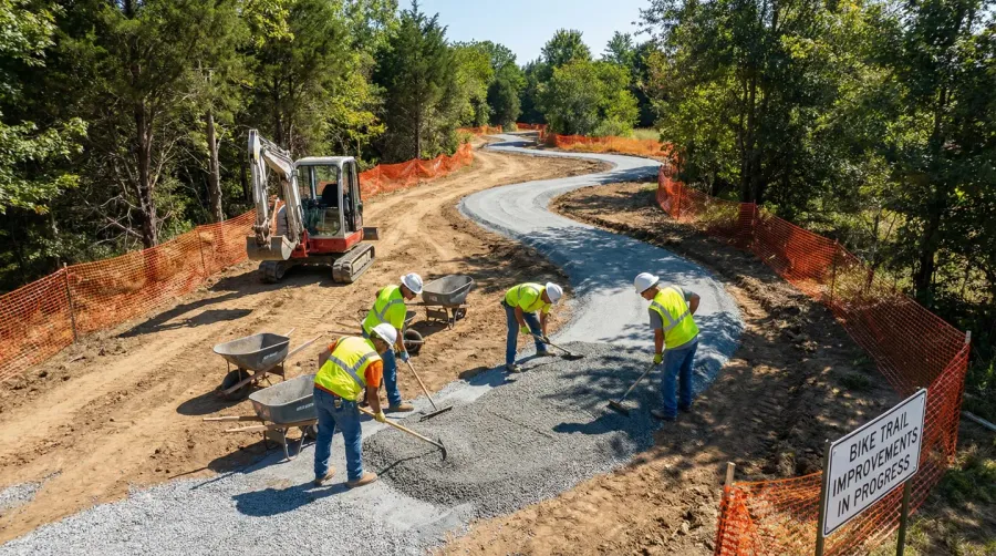 Lightweight Aggregate Bike Path Installation
