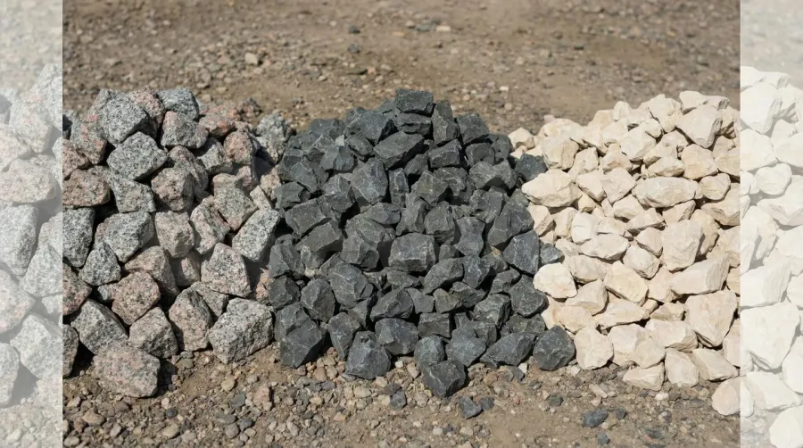 Different types of septic rock granite basalt limestone comparison