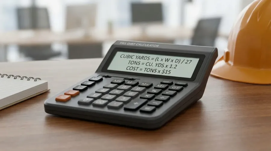 Calculator with fill dirt conversion formula examples