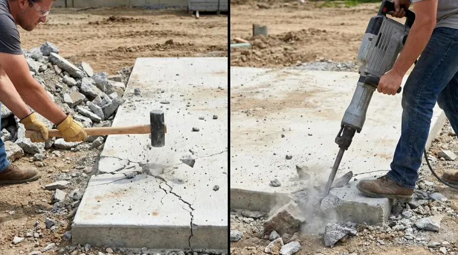 comparison of manual vs machine concrete breaking