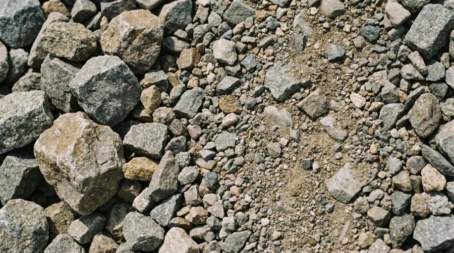 Class 2 base rock gradation particles close-up