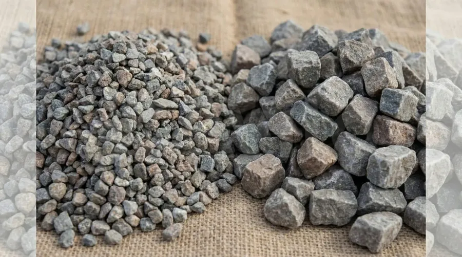 Comparison of #67 and #78 stone samples side by side showing size differences
