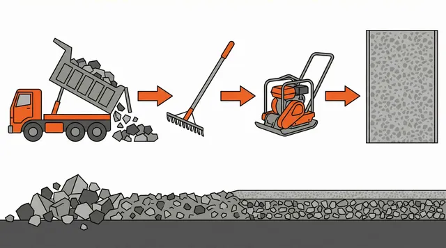 How to spread crushed concrete for landscaping and driveways