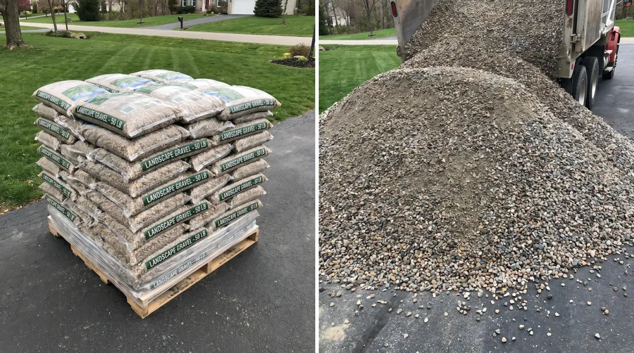 Comparison of bagged versus bulk gravel delivery