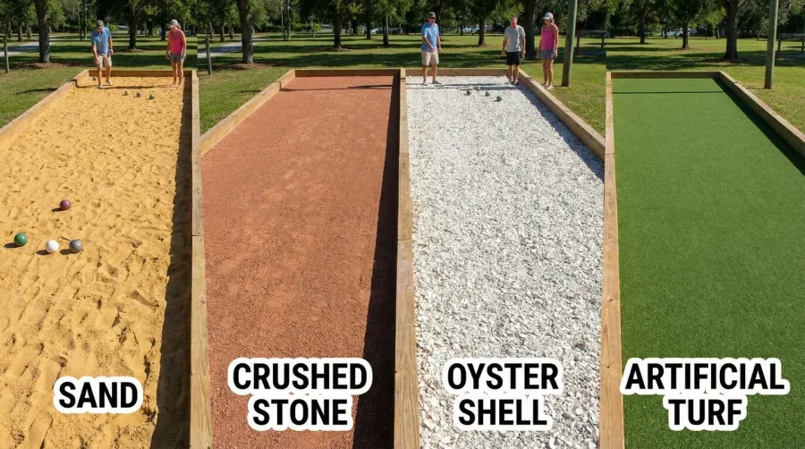 Comparison of different bocce ball court surface materials