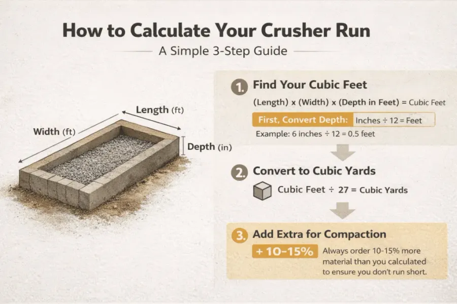 Infographic on how to calculate your crusher run