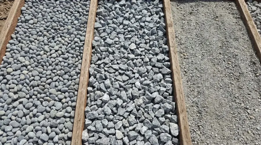 Different types of gray gravel comparison