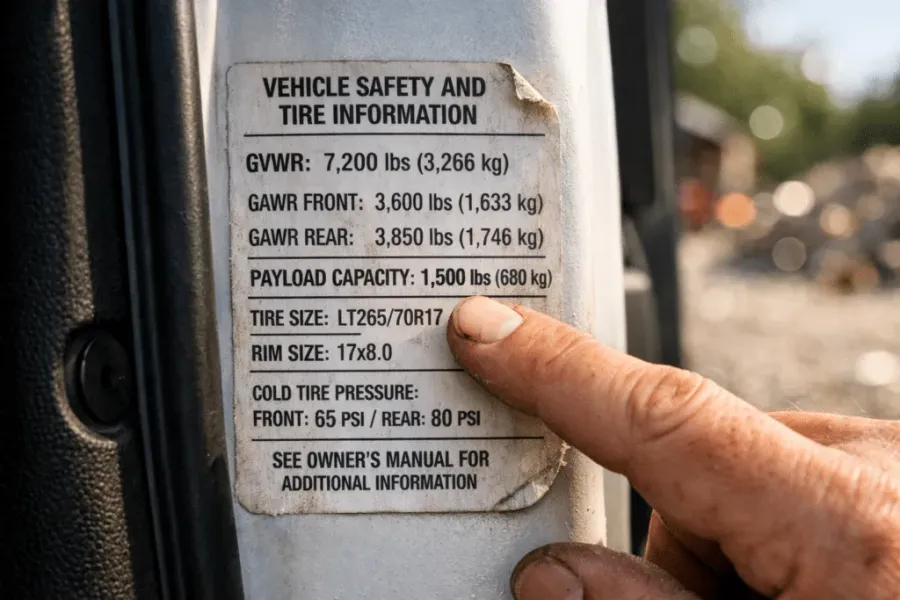 Visualization of a vehicle's payload capacity information