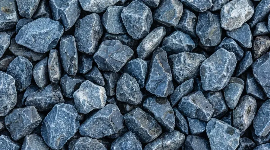Close-up view of blue driveway rock showing texture and color variations
