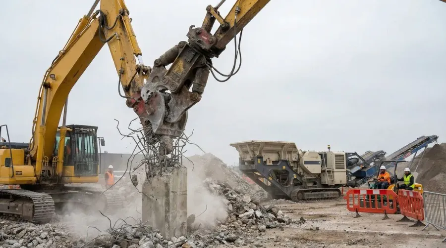 Concrete Crushing Equipment In Action
