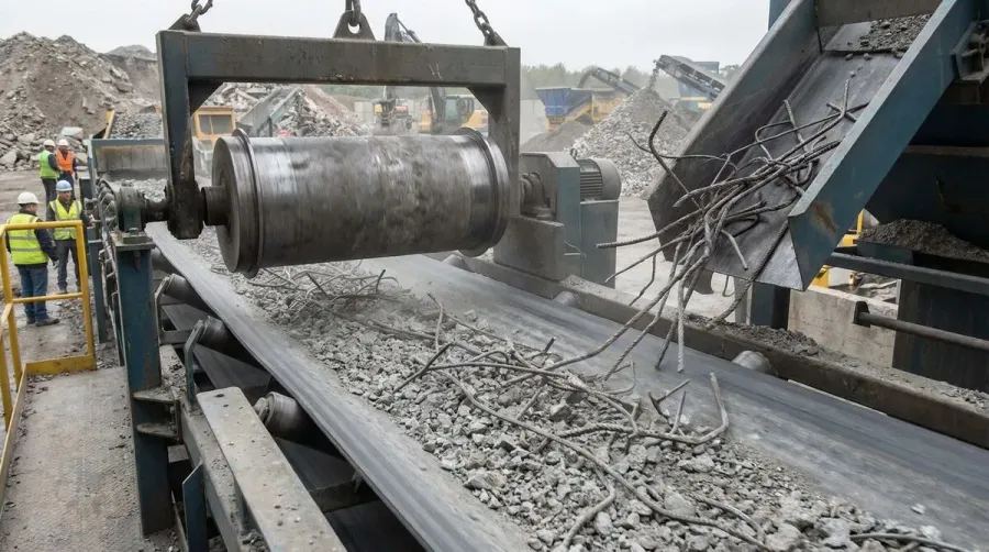 Magnetic Separator Removing Rebar