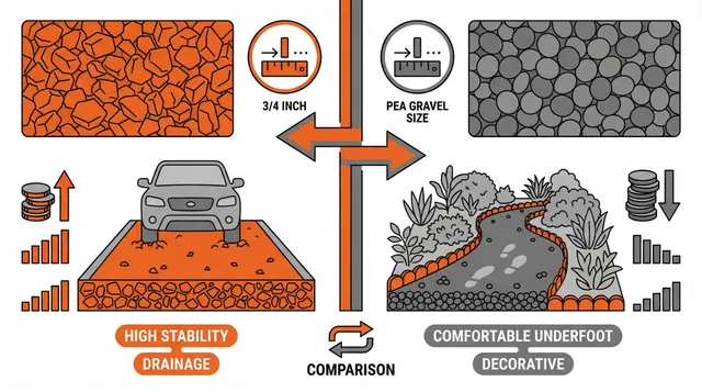 3-4 inch gravel vs pea gravel for driveways and landscaping