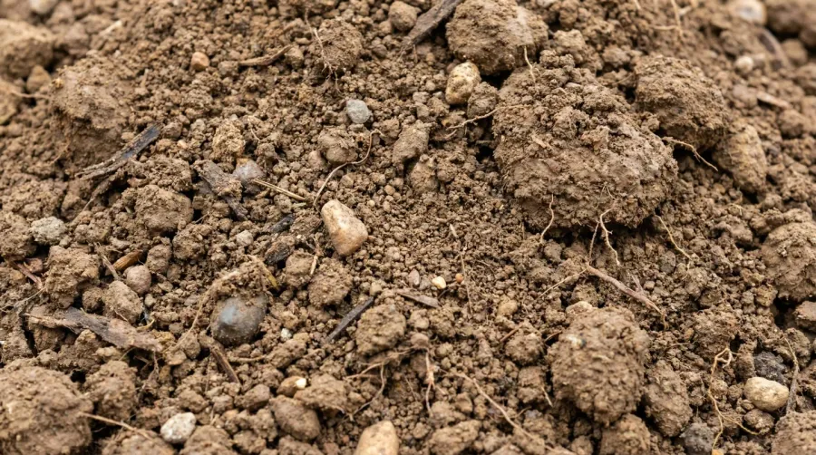 Pile of brown fill dirt showing texture and composition