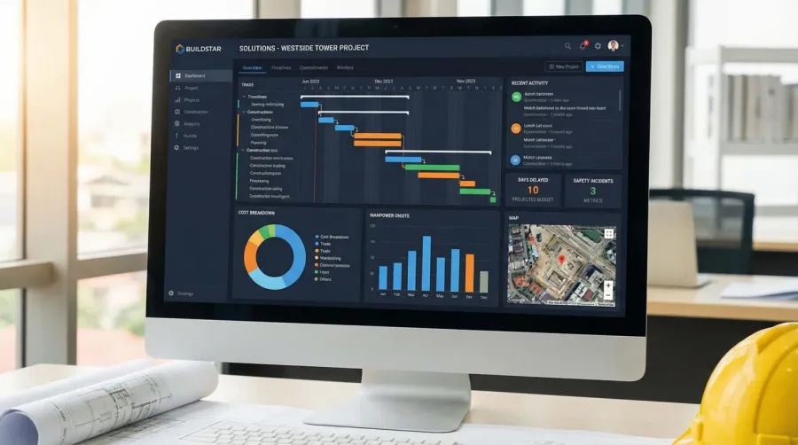 Procore dashboard showing project management interface