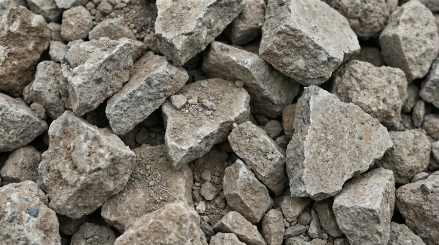 RCA aggregate close-up showing angular pieces