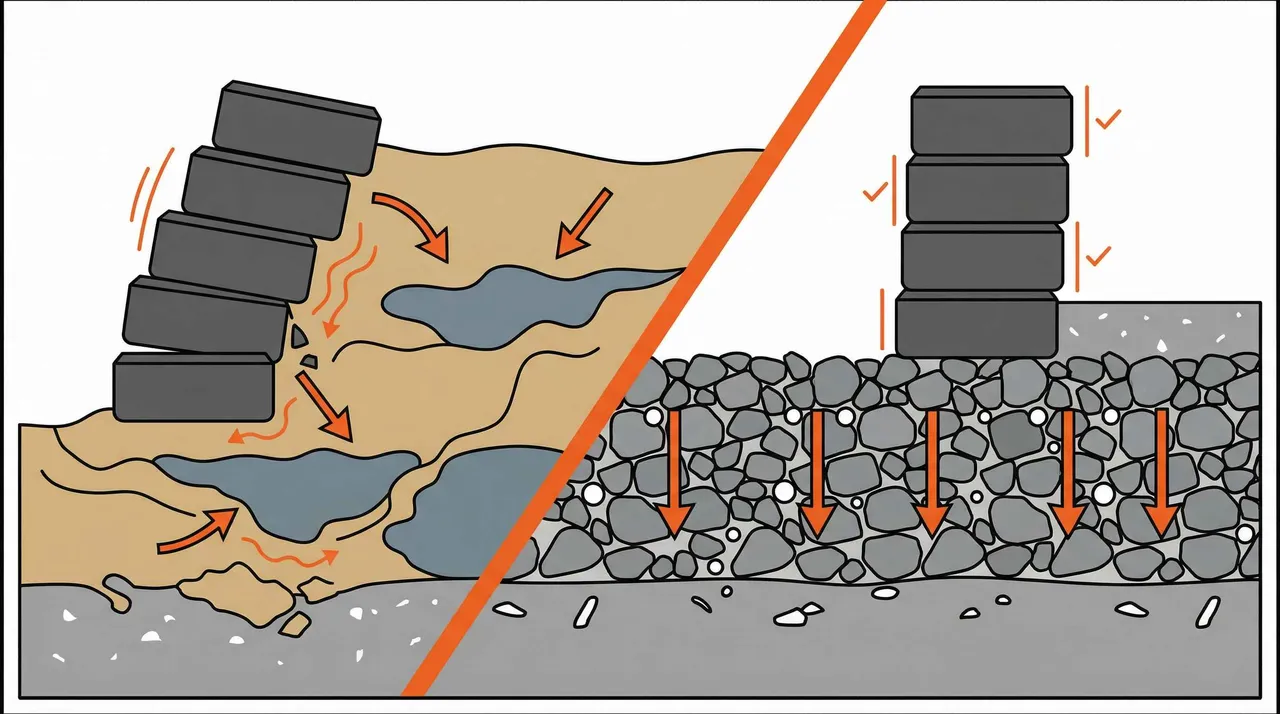Best Retaining Wall Base Materials and Why Polymeric Sand Won't Work