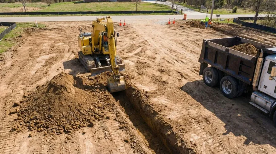 Step-by-step visual guide of limestone driveway installation process