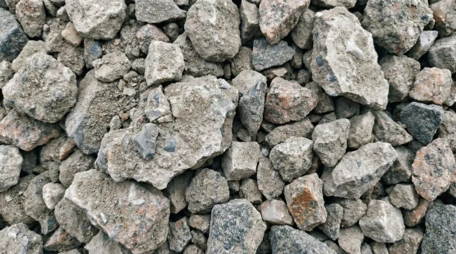 Crushed concrete material close up texture