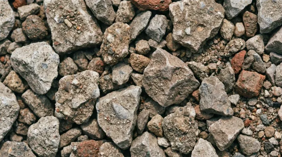Crushed concrete material close-up texture