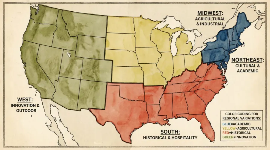 Map of United States showing regional price variations