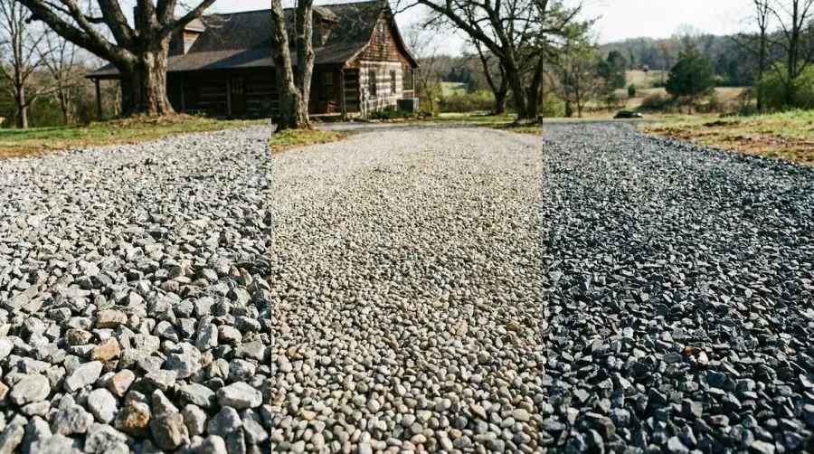 Comparison of different gravel types on actual driveways