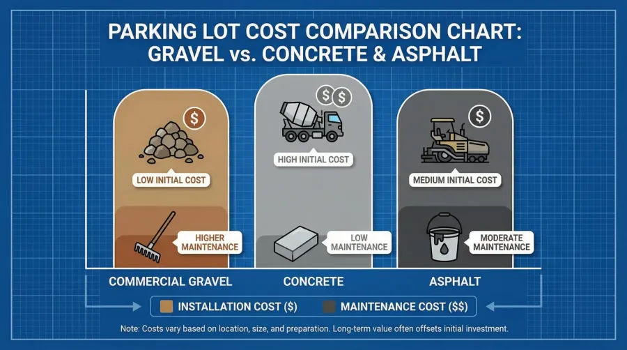Commercial gravel cost comparison chart