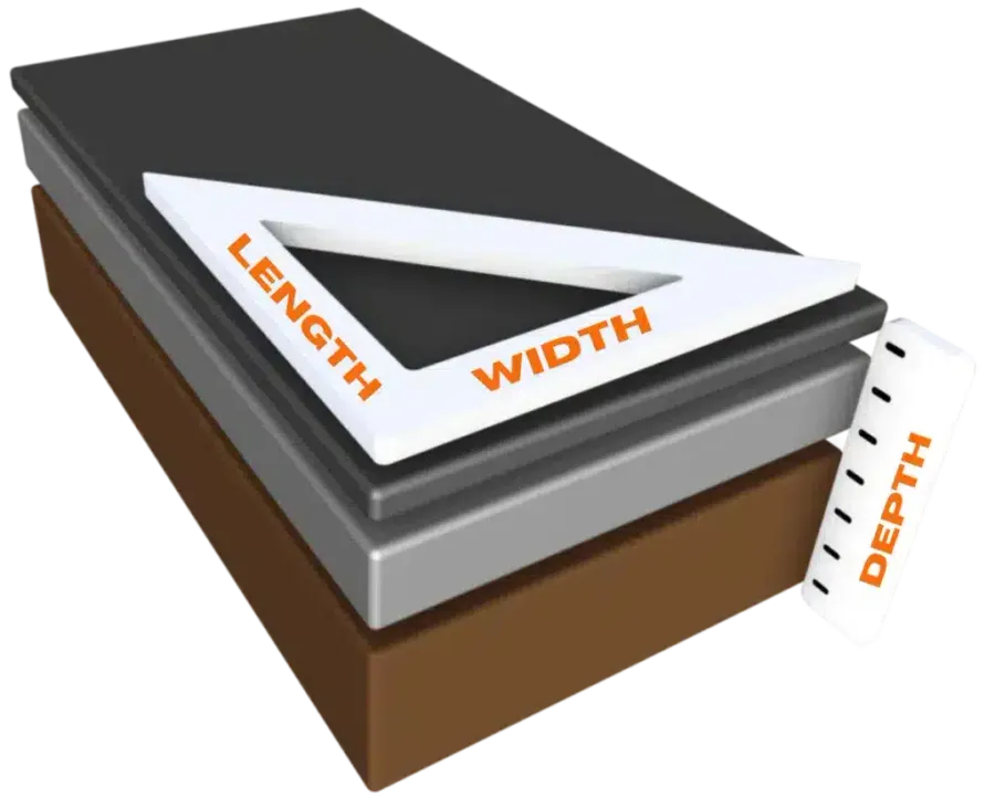 Material depth visualization