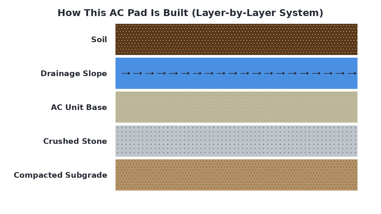 How This AC Pad Is Built (Layer-by-Layer System) diagram