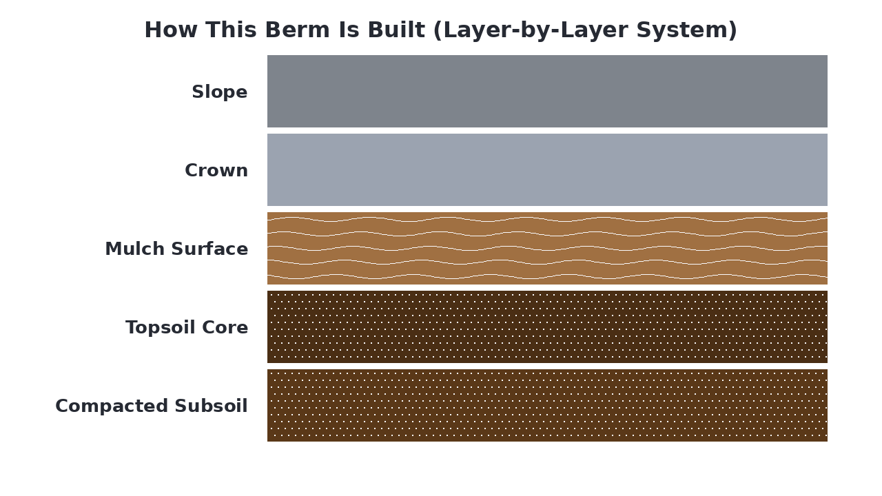 How This Berm Is Built (Layer-by-Layer System) diagram
