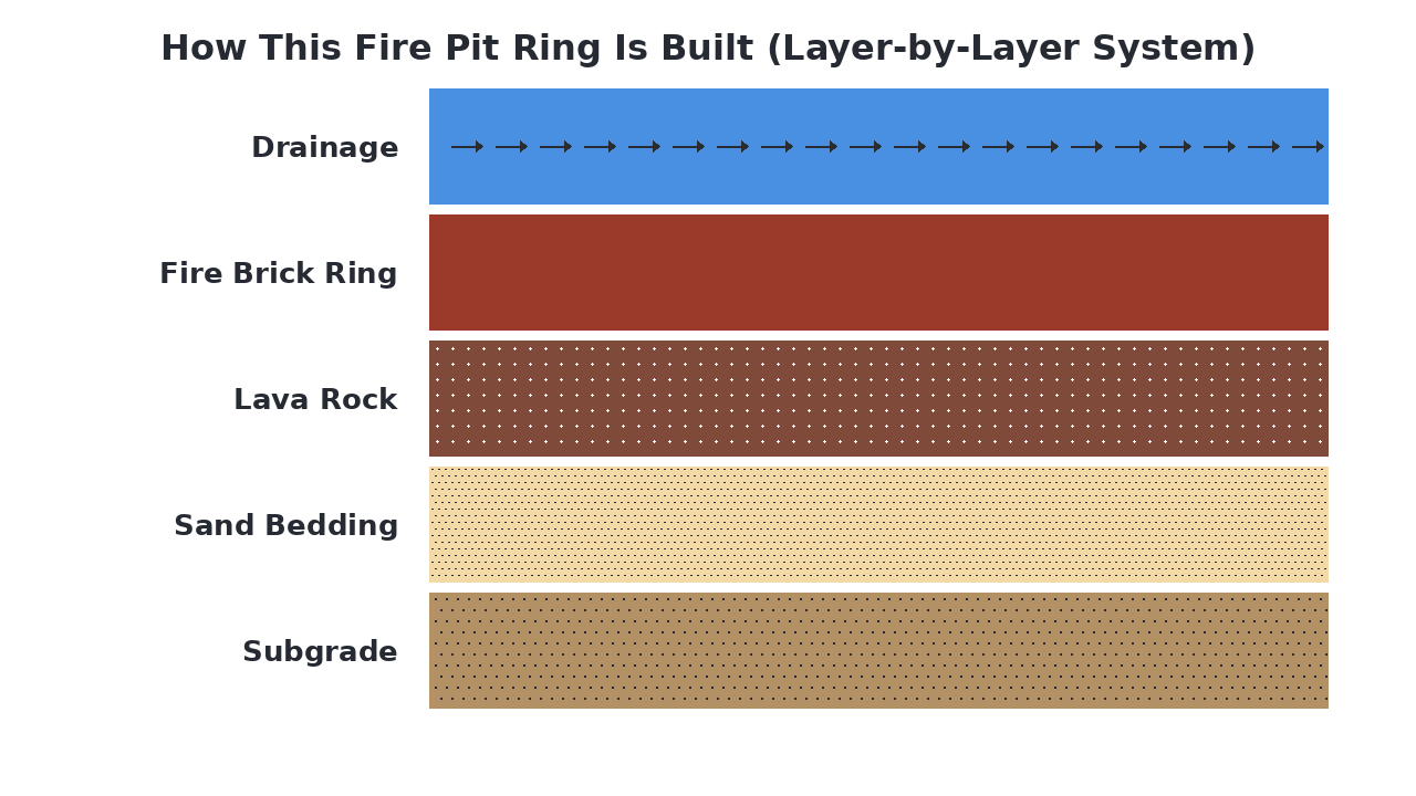 How This Fire Pit Ring Is Built (Layer-by-Layer System) diagram