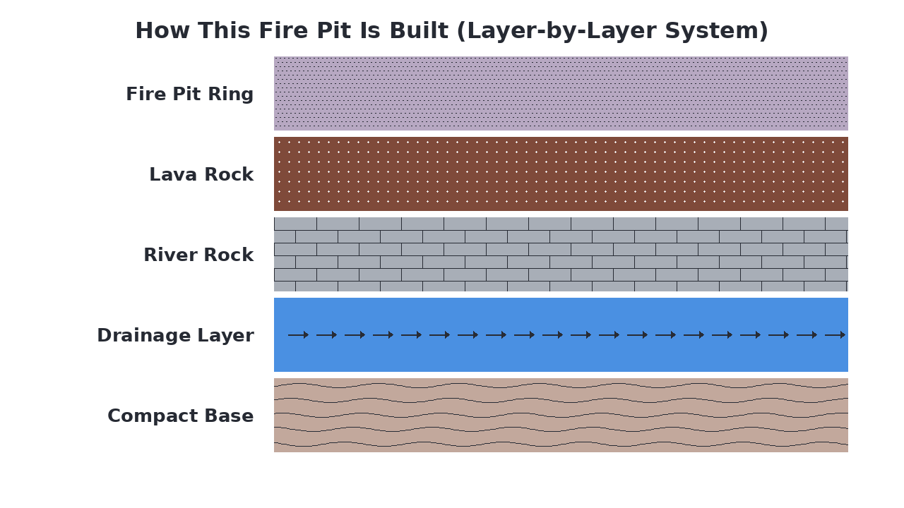 How This Fire Pit Is Built (Layer-by-Layer System) diagram